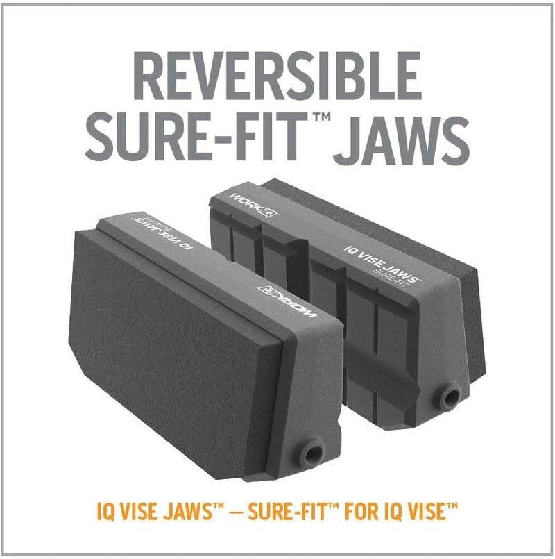 WORK IQ TOOLS Sure-Fit Vise Jaws | Upgraded Jaws for Odd-Shaped Parts and Flat or Delicate Items | Reversible Bench Vise Jaws for Secure Grip | Compatible with IQ Vise - Image 3